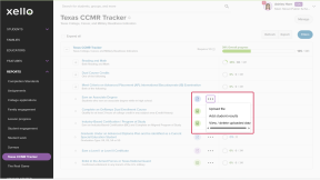 The Texas CCMR Tracker report page is opent. Next to a requirement, the three-dot menu is open with the option to 'Upload file'